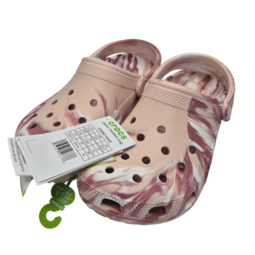 CROCS Classic Marbled Clogs Quartz Pink Women's Size 7 Shoes 206867-6WS